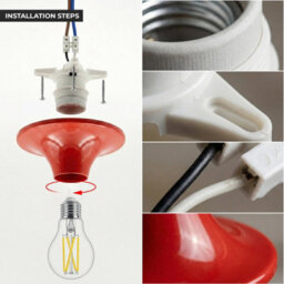 E27 Lamp Holder Light Fitting Wall Or Ceiling Mountable, Black 150mm Round Base Plate, Easy Socket Installation - thumbnail 6