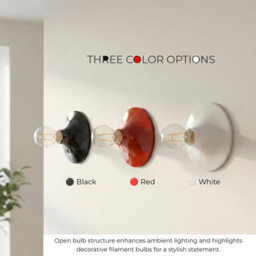 E27 Lamp Holder Light Fitting Wall Or Ceiling Mountable, Black 150mm Round Base Plate, Easy Socket Installation - thumbnail 9