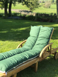 Lancashire Textiles Sun Lounger Topper Cushion With Elasticated Straps And Hollowfibre Filling - Green - thumbnail 2