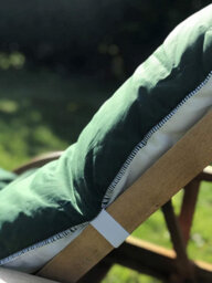 Lancashire Textiles Sun Lounger Topper Cushion With Elasticated Straps And Hollowfibre Filling - Green - thumbnail 3