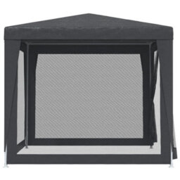 Walplus Party Tent Garden Gazebo Canopy With 4 Mesh Sidewalls Anthracite 2.5X2.5 M Hdpe - thumbnail 4