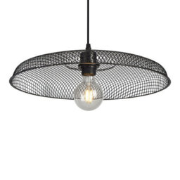 First Choice Lighting Set Of 2 Cassidy Large Black Mesh Easy Fit Metal Pendant Shades - thumbnail 2
