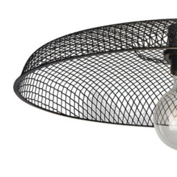 First Choice Lighting Set Of 2 Cassidy Large Black Mesh Easy Fit Metal Pendant Shades - thumbnail 3