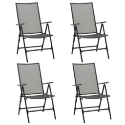 Berkfield Folding Mesh Chairs 4 Pcs Steel Anthracite - thumbnail 1