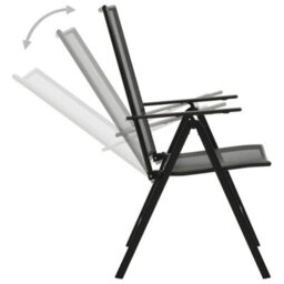 Berkfield Folding Mesh Chairs 4 Pcs Steel Anthracite - thumbnail 4
