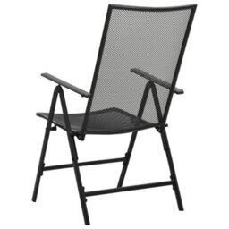 Berkfield Folding Mesh Chairs 4 Pcs Steel Anthracite - thumbnail 5