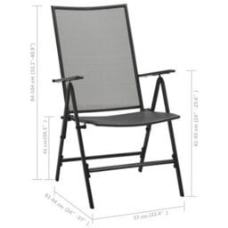 Berkfield Folding Mesh Chairs 4 Pcs Steel Anthracite - thumbnail 9