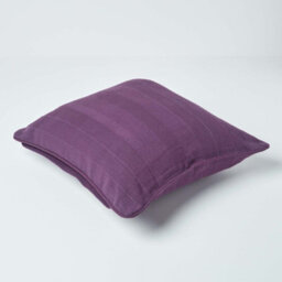 Homescapes Cotton Rajput Ribbed Purple Cushion Cover, 60 X 60 Cm - thumbnail 3