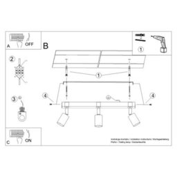 Sollux Lighting Fager Steel/natural Wood Black 3 Lights Scandinavian Ceiling Lamps - thumbnail 4