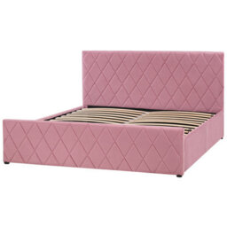 Beliani Ottoman Bed Velvet Rochefort 160 X 200 Cm (Eu King Size) Pink - thumbnail 4