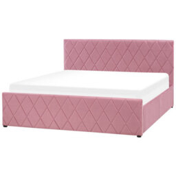 Beliani Ottoman Bed Velvet Rochefort 160 X 200 Cm (Eu King Size) Pink - thumbnail 6