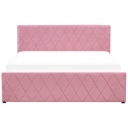 Beliani Ottoman Bed Velvet Rochefort 160 X 200 Cm (Eu King Size) Pink - thumbnail 7