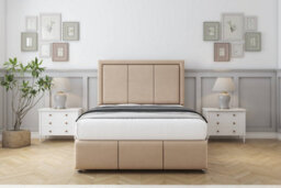 "Sloomy Lancaster Pebble Plush Divan Bed Set 2 Drawers Left Side - 26"" Strutted  & 12""  Footboard 3' Single" - thumbnail 1