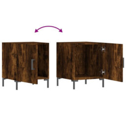 Berkfield Bedside Cabinets 2 Pcs Smoked Oak 40X40X50 Cm Engineered Wood - thumbnail 6
