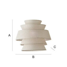 Valuelights Valerie 5 Tier Natural Linen Ceiling Lamp Shade And Bulb (D)40Cm - thumbnail 9
