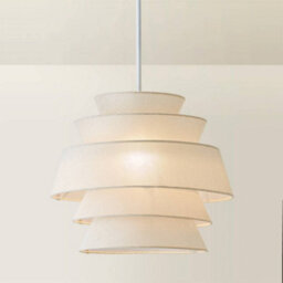 Valuelights Valerie 5 Tier Natural Linen Ceiling Lamp Shade And Bulb (D)40Cm - thumbnail 4