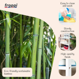 Froppi™ 4 Tier Shoe Rack For Shoe Storage, White Bamboo Wooden Space Saving Rack, Shoe Organizer Shelf L45.2 W29.5 H72.4 Cm - thumbnail 5