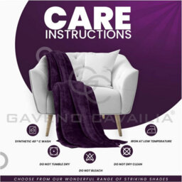 Gc Gaveno Cavailia Luxury Faux Fur Throw 150X200 Cm Aubergine Fleece Blanket For Double Bed & Sofa Bed - thumbnail 5