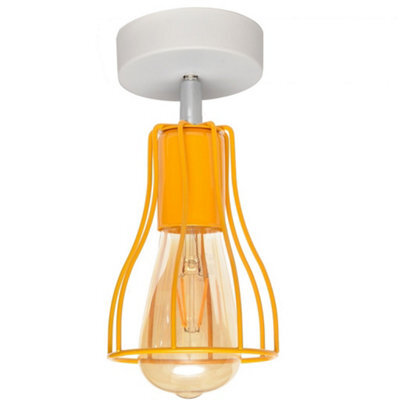 Luminosa Lighting Luminosa Tube Semi Flush Light Whte, Yellow 10Cm