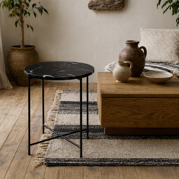 Wyld Haus Verona Round Black Marble Side Table 420mm Diameter X 450mm High - thumbnail 2