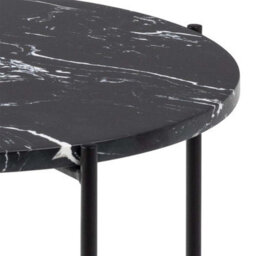 Wyld Haus Verona Round Black Marble Side Table 420mm Diameter X 450mm High - thumbnail 6