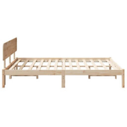 Walplus Bed Frame With Headboard Natural 160 X 200 Cm Solid Pine Wood - thumbnail 6