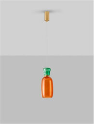 Luminosa Lighting Luminosa Pluma Slim Pendant Ceiling Light Glossy Orange, Gold Led 5W 450Lm 3000K - thumbnail 3