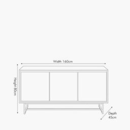 Pacific Lifestyle Acacia Wood And Black Metal 3 Door Sideboard Natural Sand Wash Tv Unit - thumbnail 7