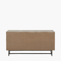 Pacific Lifestyle Acacia Wood And Black Metal 3 Door Sideboard Natural Sand Wash Tv Unit - thumbnail 4