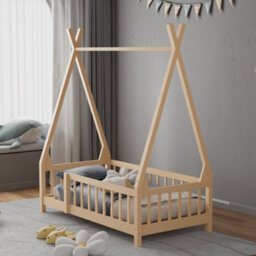 Living And Home Premium Wood House Toddler Bed Frame With Fence 1480 X 760 mm - thumbnail 3