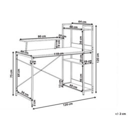 Wyld and Coco Lumina Led Gaming Desk, Black Mdf Top, Iron Frame, 5 Shelves - W120 X D64 X H120Cm - thumbnail 3