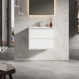 Banyetti Venti 600mm Wall Hung Vanity Unit With Lira Basin - Matt White - thumbnail 1