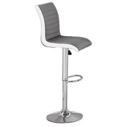 Furniture In Fashion Jam Square Glass White Gloss Bar Table 2 Ritz Grey White Bar Stools - thumbnail 3