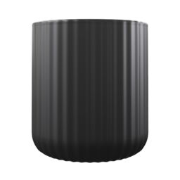GoodHome Rawa Matt Black Ribbed Effect Ceramic Tumbler - thumbnail 2