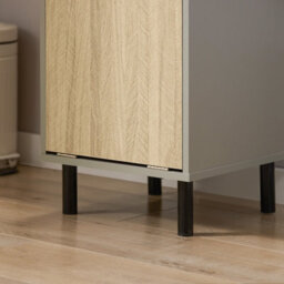 Sobuy Bzr132-Ng, Laundry Cabinet Laundry Chest Bathroom Storage Cabinet With Laundry Basket, Wood Veneer,grey - thumbnail 9