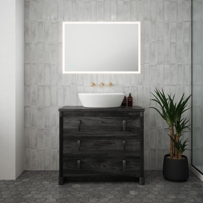 Bubly Bathrooms Saturn 1 Dimmable Led Bathroom Mirror - 900X600mm, Tunable White & Demister, Ip44 Rated - image 1