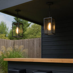 CGC Lighting Cgc Sienna Outdoor Garden Black Hanging Porch Lantern Light - thumbnail 5