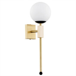 Luminosa Lighting Luminosa Megan Wall Lamp Opal Matt, Brushed Brass, Black - thumbnail 2