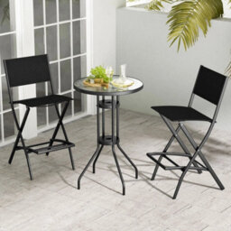Set Of 4 Folding Bar Height Stool Outdoor Bar Chair - thumbnail 6