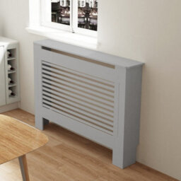 Fativo Grey Horizontal Radiator Cover Grill Shelf Cabinet Mdf Wood Modern Traditional Furniture (19D X 111W X 92.2H Cm) - thumbnail 7