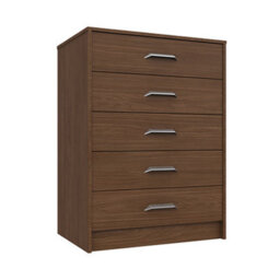 Hazlemere 5 Drawer Chest - Walnut On Express Delivery And Ready Assembled - thumbnail 2