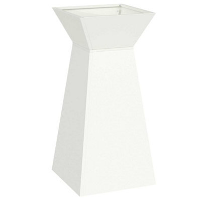 Berkfield Modern Garden Pillar Planter With Bowl White 35X35X73 Cm Steel - image 1