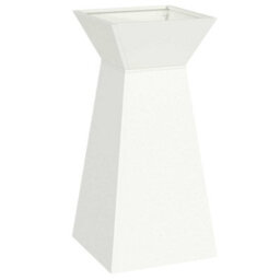 Berkfield Modern Garden Pillar Planter With Bowl White 35X35X73 Cm Steel - thumbnail 1
