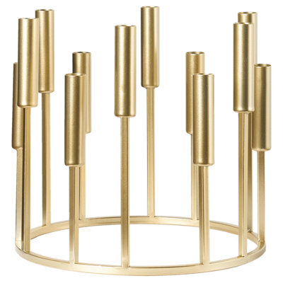 Beliani Candle Holder Trafaria Metal 26 Cm Gold - image 1