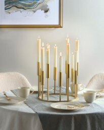 Beliani Candle Holder Trafaria Metal 26 Cm Gold - thumbnail 2