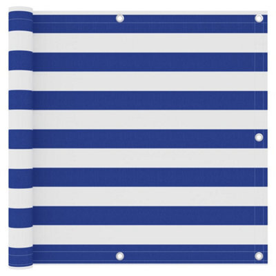 Berkfield Balcony Screen White And Blue 90X400 Cm Oxford Fabric - image 1