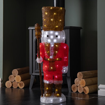 Samuel Alexander 65Cm Light Up Acrylic Christmas Nutcracker Decoration With 80 White Leds - image 1