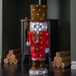Samuel Alexander 65Cm Light Up Acrylic Christmas Nutcracker Decoration With 80 White Leds - thumbnail 1