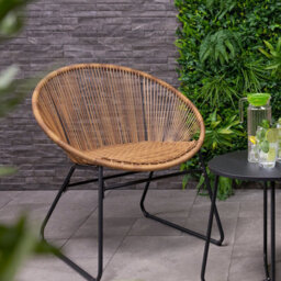 Charles Bentley Zanzibar Tea For Two Bistro Set Natural Cafe 2 Chairs And Table - thumbnail 3