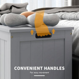 Grey Modern Storage Chest With 2 Safety Hinges For Living Room, Entryway - thumbnail 4